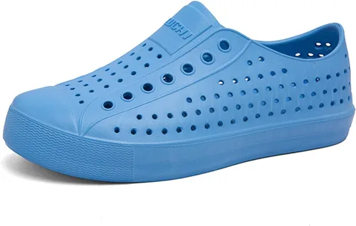 FLIOZY Zuecos de jardín impermeables para hombres y mujeres, zapatos ligeros y transpirables de EVA sin cordones, cómodos y antideslizantes, calzado