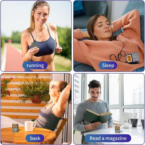 Miniatura 6 de Radio portátil AM FM, Walkman de bolsillo recargable con la mejor sintonización digital de recepción, MP3, auriculares estéreo, pantalla LCD grande