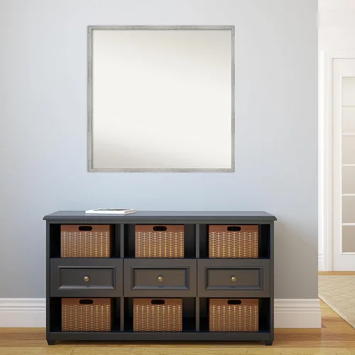Miniatura 1032 de Amanti Art Espejo de baño blanco para sobre el fregadero, 32 x 45 pulgadas, espejo de tocador rectangular blanco esbelto, marco de madera moderno