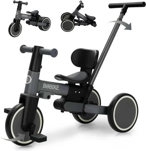 BoBike Triciclo 5 en 1 para niños pequeños de 18 meses a 5 años, bicicleta para niños con pedales mejorados, mango de empuje para padres, bicicleta