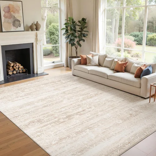 Miniatura 49 de Soalmost Alfombras de área de 5 x 7 pies para sala de estar, alfombras lavables florales beige para comedor, dormitorio, oficina en casa, alfombra