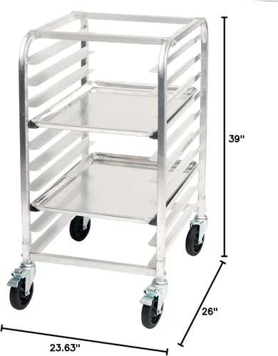 Miniatura 3 de Winco Estante de bandeja de aluminio de 10 niveles con freno