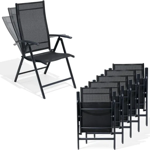 Miniatura 12 de Crestlive Products. Conjunto de 2 sillas plegables de patio, 7 niveles ajustables, reclinables, con respaldo alto, para exterior, sillas de césped