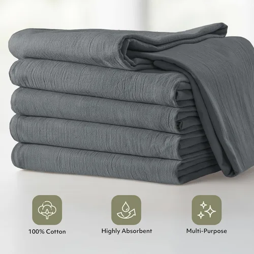 Miniatura 4 de Utopia Kitchen Toallas de Saco de Harina Gris Claro [Paquete de 12 - 28 x 28 Pulgadas] Paños de Té de Algodón 100% para Limpiar y Secar - Paño