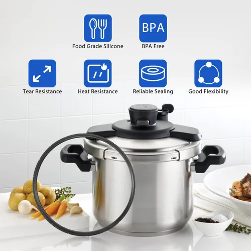 Miniatura 4 de 09905 Anillo de sellado de olla a presión, junta de repuesto para olla Presto 01710 01740 01750 01770 01780 de FreeCat, incluye ventilación de aire