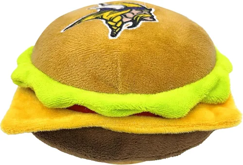 Miniatura 7 de NFL SAN Francisco 49ERS - Juguete chirriante de hamburguesa de queso para perros y gatos, juguete de peluche para perros y gatos con chirriador
