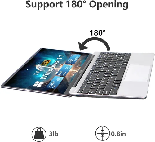 Miniatura 7 de FUNYET Computadora portátil, portátiles para juegos 2026, PC con tapa superior de 14 pulgadas, Windows 11 Pro, 16 GB de RAM SSD de 1 TB, procesador