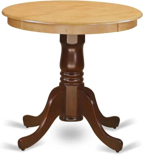 Miniatura 11 de East West Furniture EMT-BCH-TP Eden Mesa de Comedor de Cocina - una Mesa Redonda de Madera Maciza con Superficie de Mesa y Base de Pedestal, 30 x 30