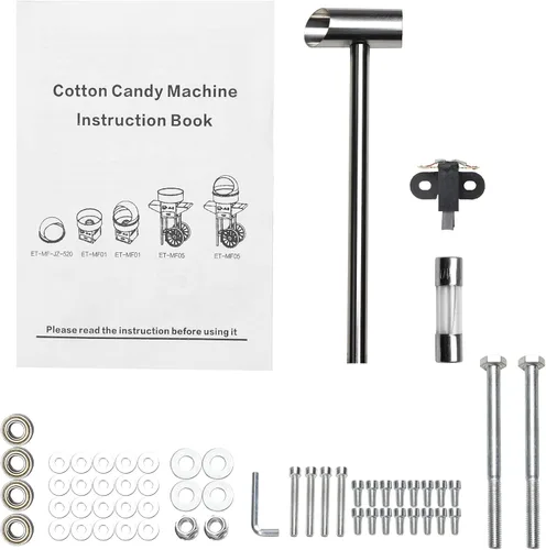 Miniatura 9 de ROVSUN Carrito de máquina de algodón de azúcar de 21 pulgadas, máquina eléctrica de algodón para hacer hilo dental con tapa, cuenco de acero Rosa