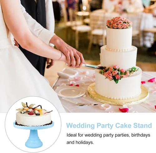Miniatura 3 de PRETYZOOM Soporte de plástico para tartas con pies, redondo, soporte para cupcakes, cumpleaños, boda, elevado, para tartas, pasteles, macarrones