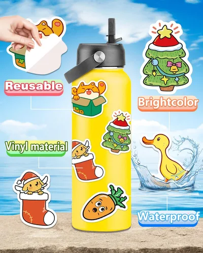 Miniatura 3 de 1200 piezas de calcomanías para niños, lindas calcomanías para botellas de agua para adolescentes, calcomanías de vinilo Kawaii impermeables