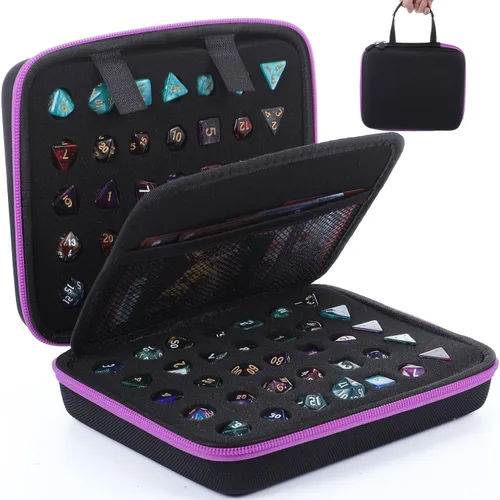 Miniatura 9 de Aoriher 1 Pcs Dice Case with Removable Slotted Tray for Storage Game Storage Case Dice Holder Holds up to 70/10 Sets (Blue)