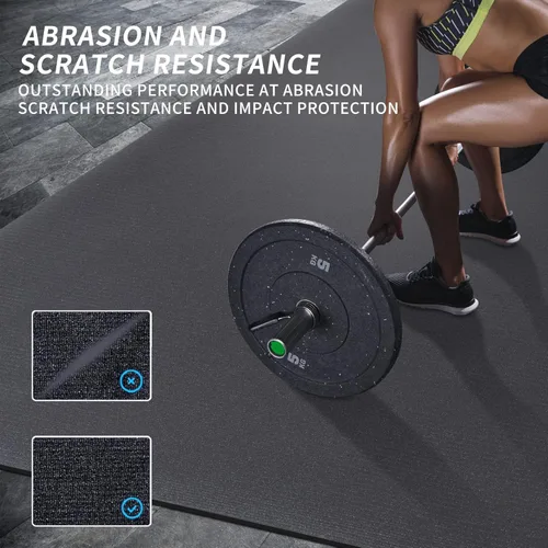 Miniatura 5 de MRO Extra Large Exercise Mat For Home Gym, 8'x4.5'/7'x4.5'/6'x4.5'(7mm) Workout Mats for Gym Flooring, Non-Slip, Extra Thick Durable Cardio Mat