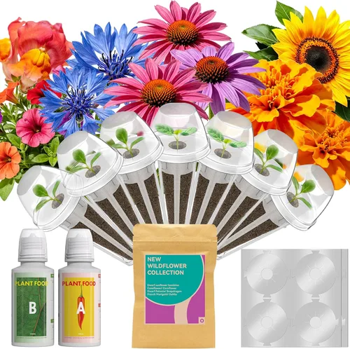 LYKOCLEAN Vainas de semillas de flores para Ahopegarden, sistema de cultivo hidropónico iDOO MUFGA para jardinería interior, más de 400 semillas,