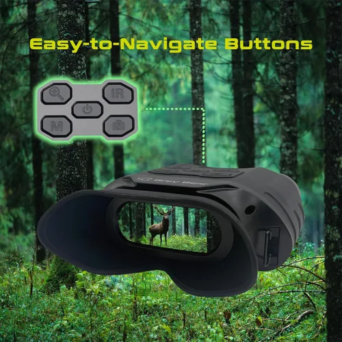 Miniatura 8 de Grey Bear Gafas de visión nocturna, prismáticos infrarrojos 9X, IP54 para observación de vida silvestre, camping, senderismo, seguridad, rango