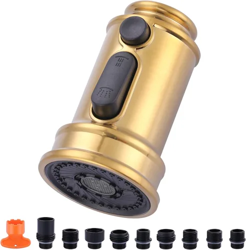 Miniatura 10 de Cabezal de Rociador de Grifo Desplegable de Repuesto, Boquilla de Cabezal de Rociador Extraíble de 3 Funciones en Bronce Frotado con Aceite con 9