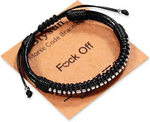 Miniatura 39 de Regalos inspiradores para hombres, pulseras con código morse, pulseras para hombre, regalos de graduación para él, Día del Padre, pulsera de cuero