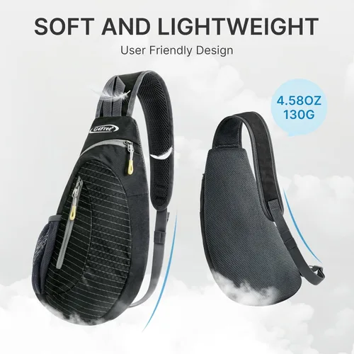 Miniatura 7 de G4Free - Bolso bandolera para hombres y mujeres, mochila pequeña para el pecho y el hombro, ligera, para viajes, actividades al aire libre y Negro