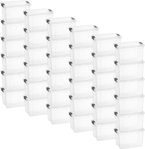 Miniatura 36 de Superio - Cajas de almacenamiento pequeñas planas transparentes con tapas, contenedores de plástico de 4.5 cuartos de galón para organizar, cajas