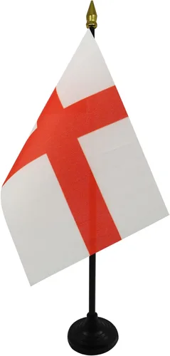 Miniatura 56 de AZ FLAG Bandera de mesa de Albania de 4 x 6 pulgadas - Bandera de escritorio albanesa 5.9 x 3.9 in - Tapa de lanza dorada
