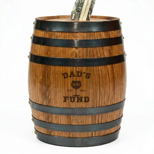 Miniatura 17 de Thousand Oaks Barrel Co. - Hucha de madera hecha a mano para adultos, ahorro de dinero para dinero real, billetes y monedas, grande de 6.5 x 4.5 x