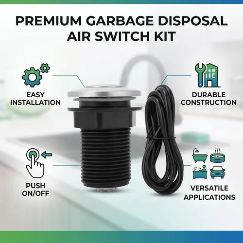 Miniatura 7 de Chatarra de basura de 1.260 in, kit de manguera neumática con botón automático de autobloqueo, fácil de instalar