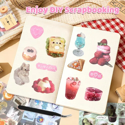 Miniatura 7 de 800 calcomanías japonesas Kawaii Heisei Retro para diario de adultos, Y2k, lindas calcomanías para álbumes de recortes, calcomanías estéticas