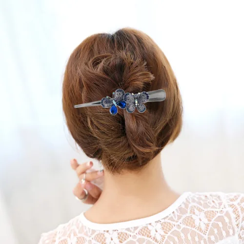 Miniatura 6 de Fashion & Lifestyle Juego de 3 pinzas de corte de cocodrilo grandes de aleación de metal para mujeres y niñas, horquillas de sujeción bastante