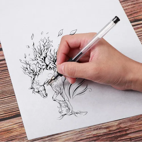 Miniatura 4 de TaoBary 30 hojas de papel de transferencia de tatuajes, papel de plantilla térmica para tatuajes, tamaño A4, 4 capas, plantillas de calco, papeles