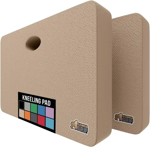 GORILLA GRIP Almohadilla de rodillas de espuma suave extra gruesa con patente pendiente, 2 PK, almohadas de rodillas grandes y de apoyo para Beige