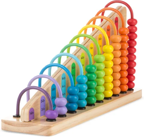 Miniatura 4 de Melissa & Doug – Ábaco de suma y resta – juguetes educativos con 55 perlas de colores y construcción de madera resistente