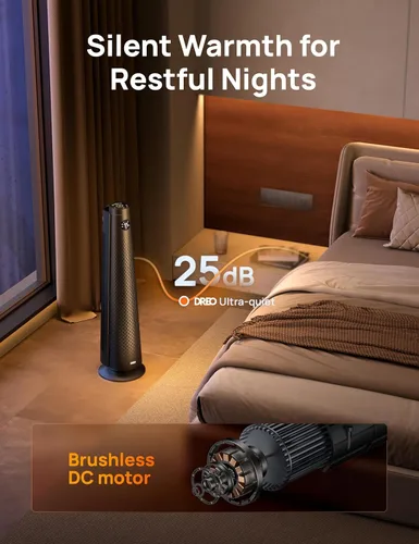 Miniatura 3 de Dreo Calentador de Espacio para Habitación Grande, Calentadores Eléctricos de 30" con Control Remoto, Oscilación de 120°, Termostato Ajustable, 5