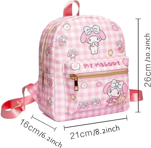 Miniatura 3 de Roffatide Anime Cinnamoroll Mochila Mini Cute Cartoon Daily Travel Bag All Over Impreso a cuadros Mochila de viaje senderismo mochila azul, LYB14001
