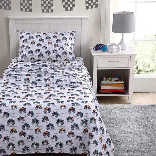 Poppy & Fritz Juego de sábanas para niños, juego de sábanas de microfibra ultrasuave con sábana bajera totalmente elástica, juego de ropa de cama