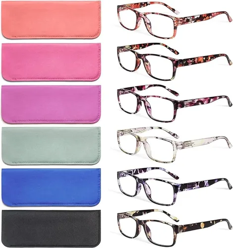 Miniatura 3 de BLS BLUES - Gafas de lectura para mujeres/hombres, bloqueo de luz azul, lectores de moda anti fatiga ocular/migraña, paquete de 6 unidades/estuche