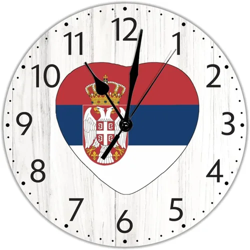 Miniatura 26 de UFunhome Reloj de pared con bandera de Singapur, con diseño de bandera nacional, sin tictac, funciona con pilas, 10 pulgadas, bandera nacional