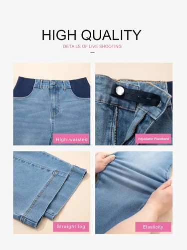 Miniatura 5 de BLENCOT - Pantalones de maternidad para mujer de cintura alta, pierna ancha y elástica de mezclilla, ropa de embarazo