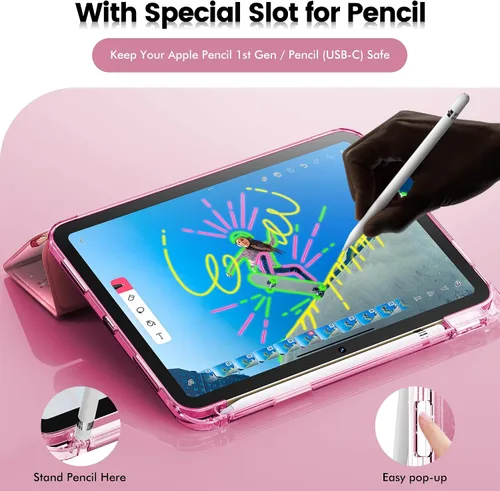 Miniatura 5 de INFILAND Funda compatible con iPad A16 de 11ª generación de 11 pulgadas 2025, funda para iPad de 10ª generación de 10.9 pulgadas, cubierta con Flor