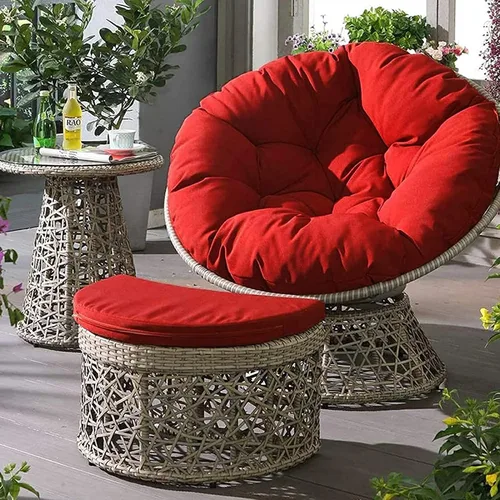 Miniatura 6 de Papasan - Cojines redondos para silla, cojines para asiento de nido de huevos, suave y grueso, impermeable, para muebles de interior y exterior