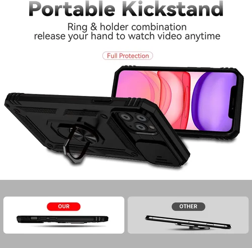 Miniatura 7 de Funda para iPhone 11 Pro Max con cubierta para lente de cámara, protector de pantalla HD, protección contra caídas de grado militar, soporte