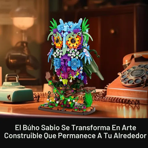 Miniatura 5 de Sillbird Juego de construcción de búho de flores para adultos, regalos creativos para mamá, esposa, mujer, novia, pareja, decoración del hogar