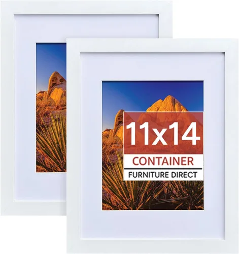 Miniatura 7 de Container Furniture Direct Marcos de fotos colgantes de 11 x 14 pulgadas para pared con plexiglás y doble colgador de montaje para formatos Negro