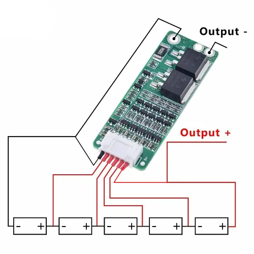 Miniatura 6 de 5S 18V 21V 15A 18650 Cargador PCB BMS Placa de Protección, Módulo de Celda Lipo Cargador de Batería de Litio Iones de Litio con Cable de 6 núcleos