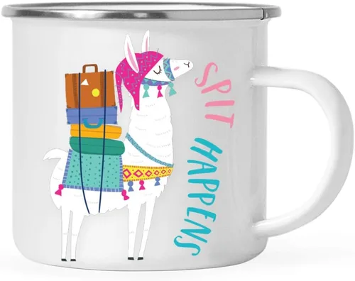 Miniatura 31 de Andaz Press Taza de café de acero inoxidable con temática de alpaca de 11 onzas, regalo de broma, colorido gráfico de llama bohemio, 1 paquete, taza