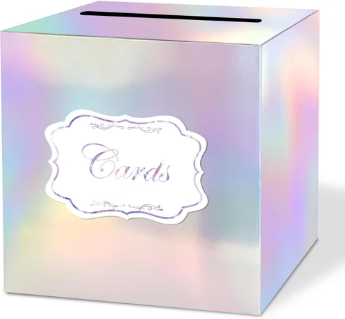 Miniatura 16 de WNINK Caja de tarjetas negra, caja de recepción de tarjetas de regalo para graduaciones, fiestas de cumpleaños, recepciones de boda, despedidas