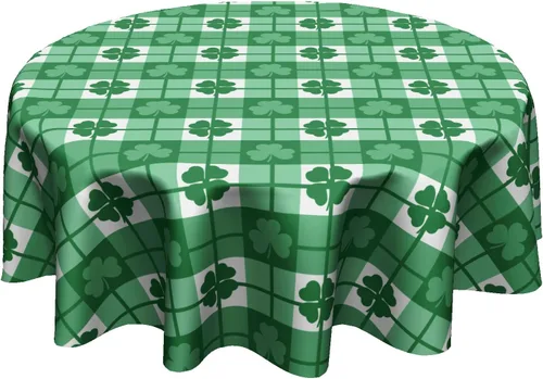 Miniatura 26 de Fall Tablecloth Round 60 Inch Autumn Thanksgiving Table Cloths Circle Pumpkin Buffalo Plaids Table Cloth Rustic Farmhouse Tablecloth for Holiday