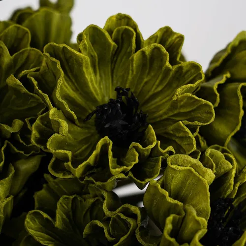 Miniatura 3 de Melorca&Guilla Flores Artificiales, 24 Piezas de 13.5 pulgadas Flores Falsas de Amapola Verde, Flores Sintéticas de Tacto Real, Flores de Seda