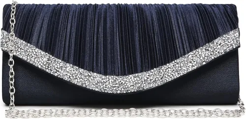 Dasein Bolsos de noche de satén para mujer, bolsos de mano, bolsos de boda, bolsos formales, para fiesta, graduación, con diamantes de imitación