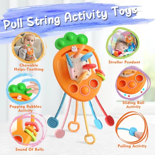 Miniatura 3 de Vinlon Montessori - Juego de juguetes para niños pequeños a partir de 6 meses, juguetes sensoriales de aprendizaje de habilidades motoras finas