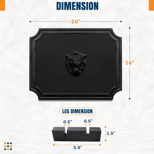 Miniatura 2 de SIMOND STORE - Fireback de 20 pulgadas para chimenea Placas de hierro fundido con patas para reflejo del calor, protección de pared y eficiencia